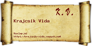 Krajcsik Vida névjegykártya